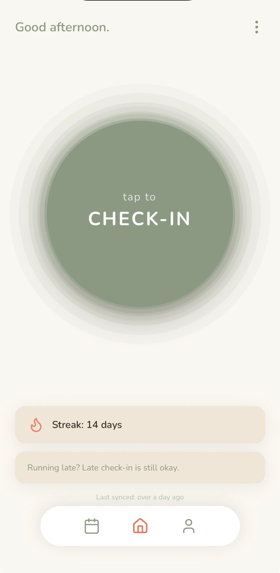 SoloBond Check-in Screen